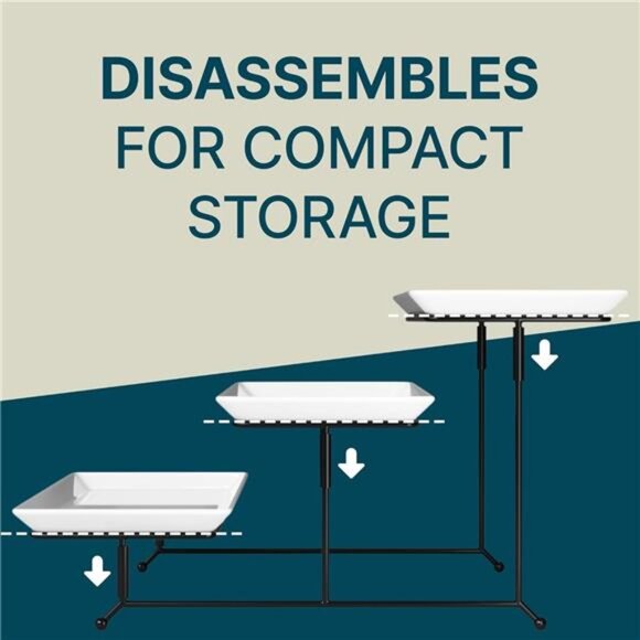 Gracious Dining 3-Tier Serving Display Stand, Rectangular White - Picture 4 of 8